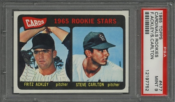 1965 Topps #477 Steve Carlton Rookie Card – PSA MINT 9